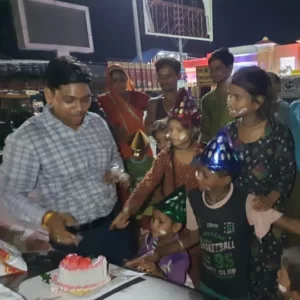 birthday celebration with poor
