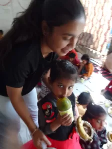 food distribution in orphanage in delhi by aapke saath foundation