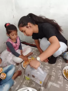 food distribution in orphanage in delhi by aapke saath foundation