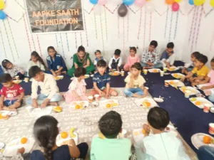 food distribution for orphanage