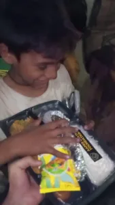 food distribution for orphanage by volunteer of aapke saath foundation on festival holi