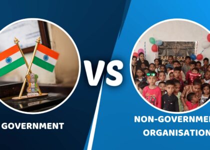 Key differences between NGOs and governments in terms of purpose, funding, accountability, scope, and their roles in society and development.