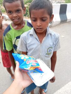 food donation on birthday to the poor child