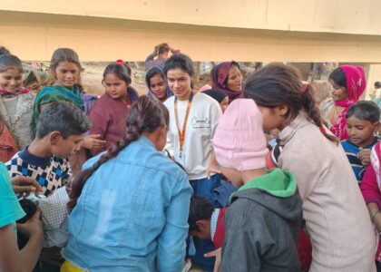 cloths distribution in slum picture