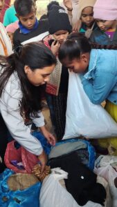 cloths distribution for the needy in the slum