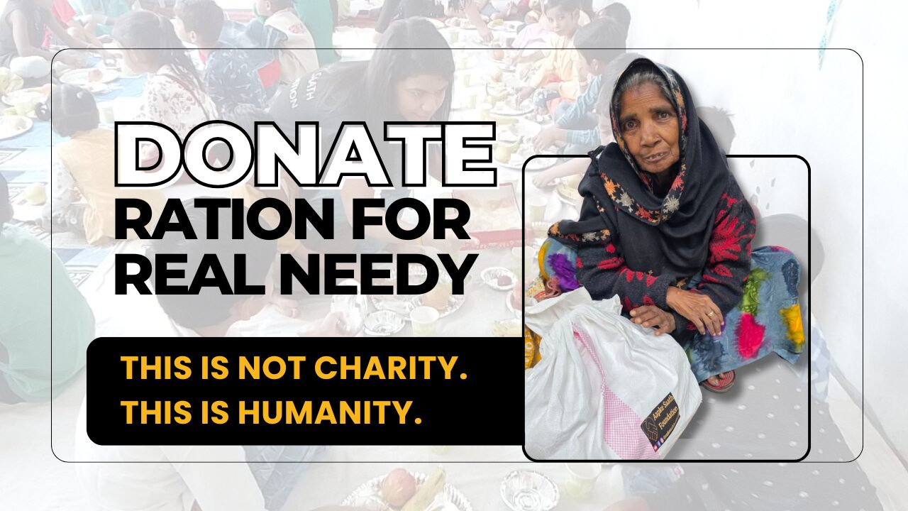 Monthly ration donation : Donate or distribute raw food directly to the Needy