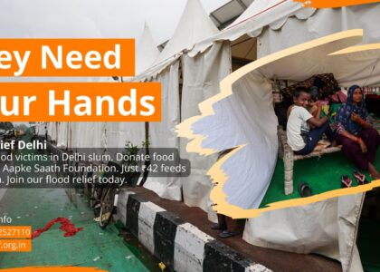 Donate for food victims in delhi slum