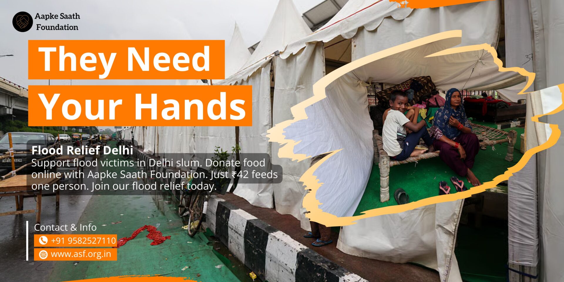 Donate for food victims in delhi slum